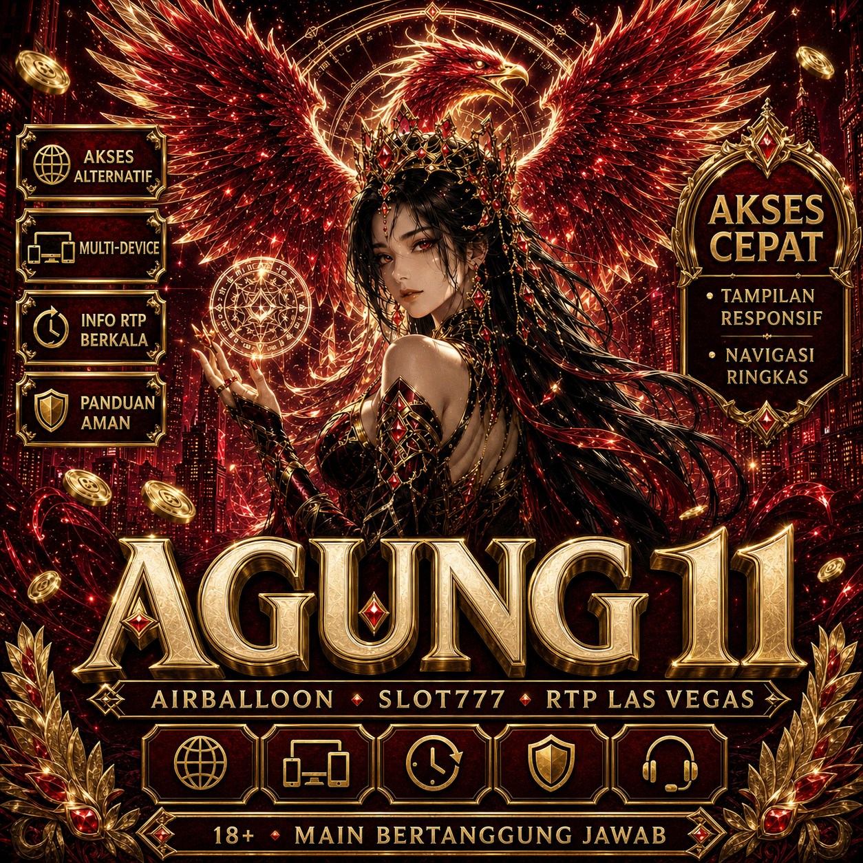 Banner AGUNG11 dengan akses AirBalloon, SLOT777, dan informasi RTP Las Vegas